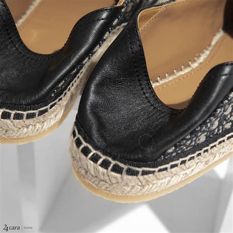 Dior Paradise Espadrille Beige and Black Dior Oblique Jacquard